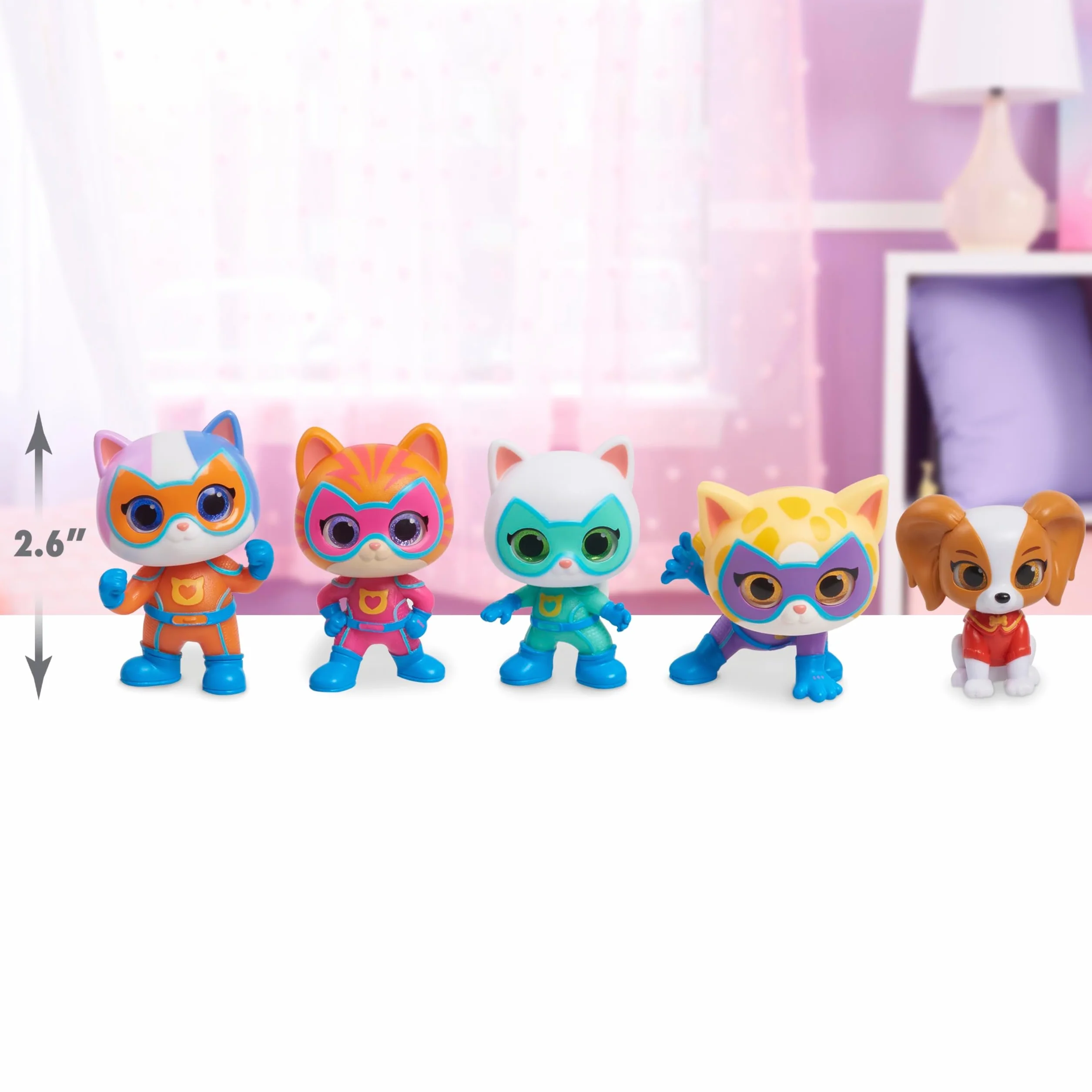 Just Play Coffret de 5 Figurines héroïques SuperChatons de Disney, Figurines à Collectionner de 5 cm de Haut, Jouets pour Enfants de 3 Ans et Plus