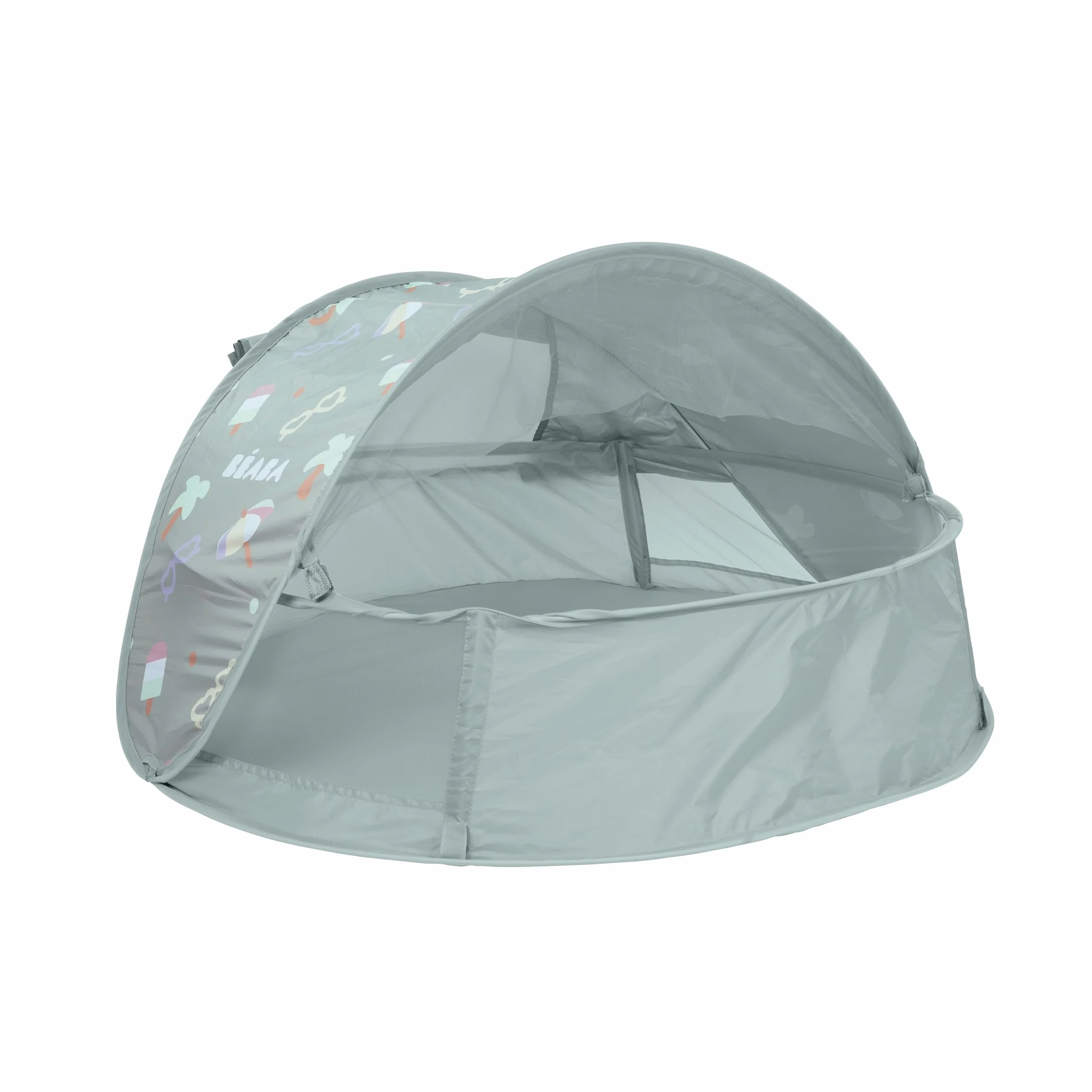 BÉABA, Tente de Plage, Tente anti UV Bébé 2 en 1, 0-24Mois, Protection Solaire Maximale UPF50+, UV filtrés, Ventilation 360°, Moustiquaires, Spacieuse, Système Pop-UP, Sac Transport, Breezynest,Lichen