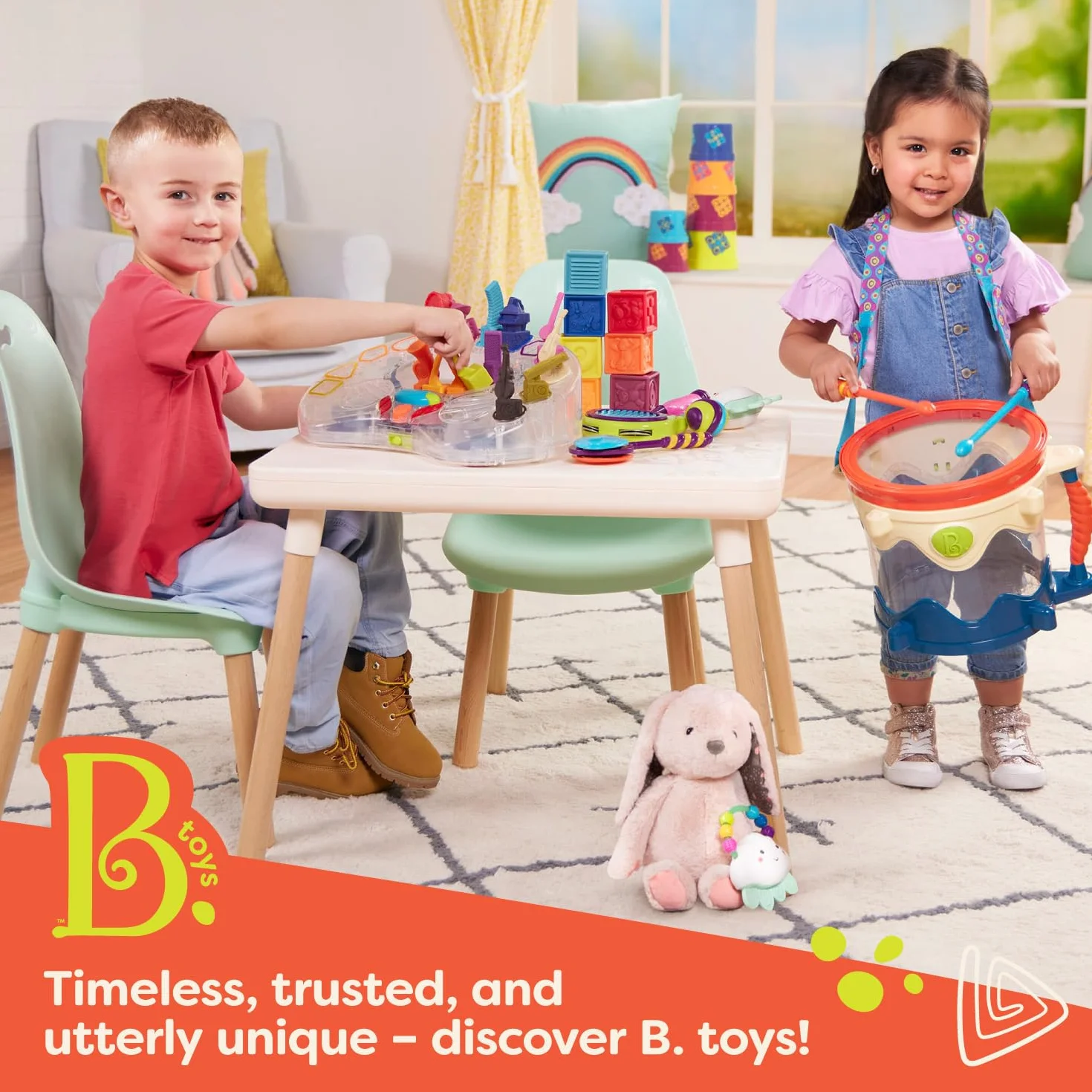 B. toys - Echo - Baleine à Bascule - Jouet à Bascule Baleine - Manège en Bois - Jouet Classique pour Enfants en Bas âge - 18 Mois et +