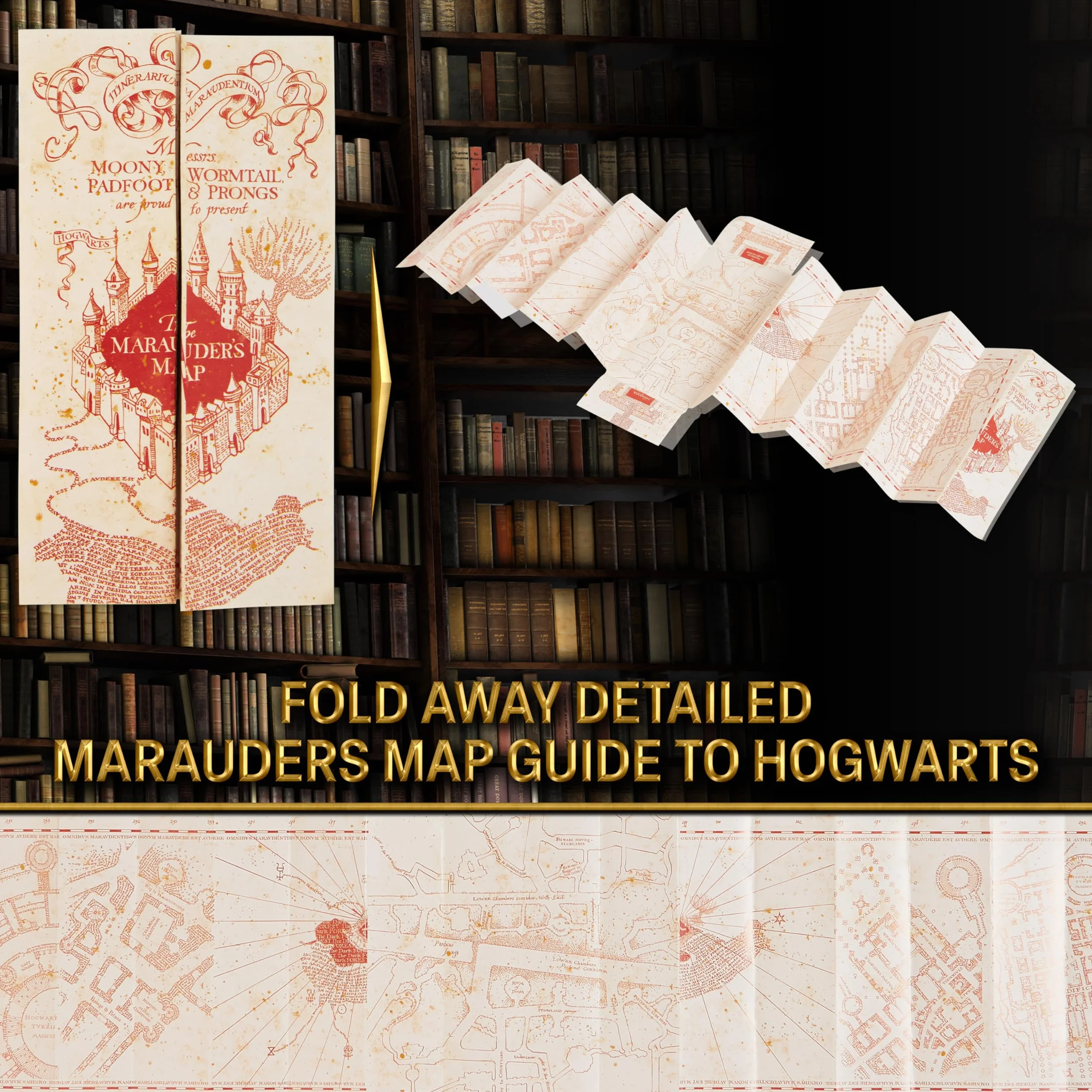 Harry Potter Coffret Stylo Baguette Magique, Tampon Encreur & Carte du Maraudeur Idée Cadeau Fille/Garcon
