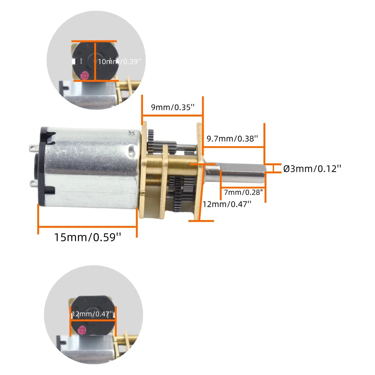 CHANCS Micro Moteur Electrique N20 1.5V 16RPM DC Gear Motor DC 6V 66RPM Longueur de l'arbre 66.5mm Moteur Réducteur Electrique pour Robot DIY 2PCS