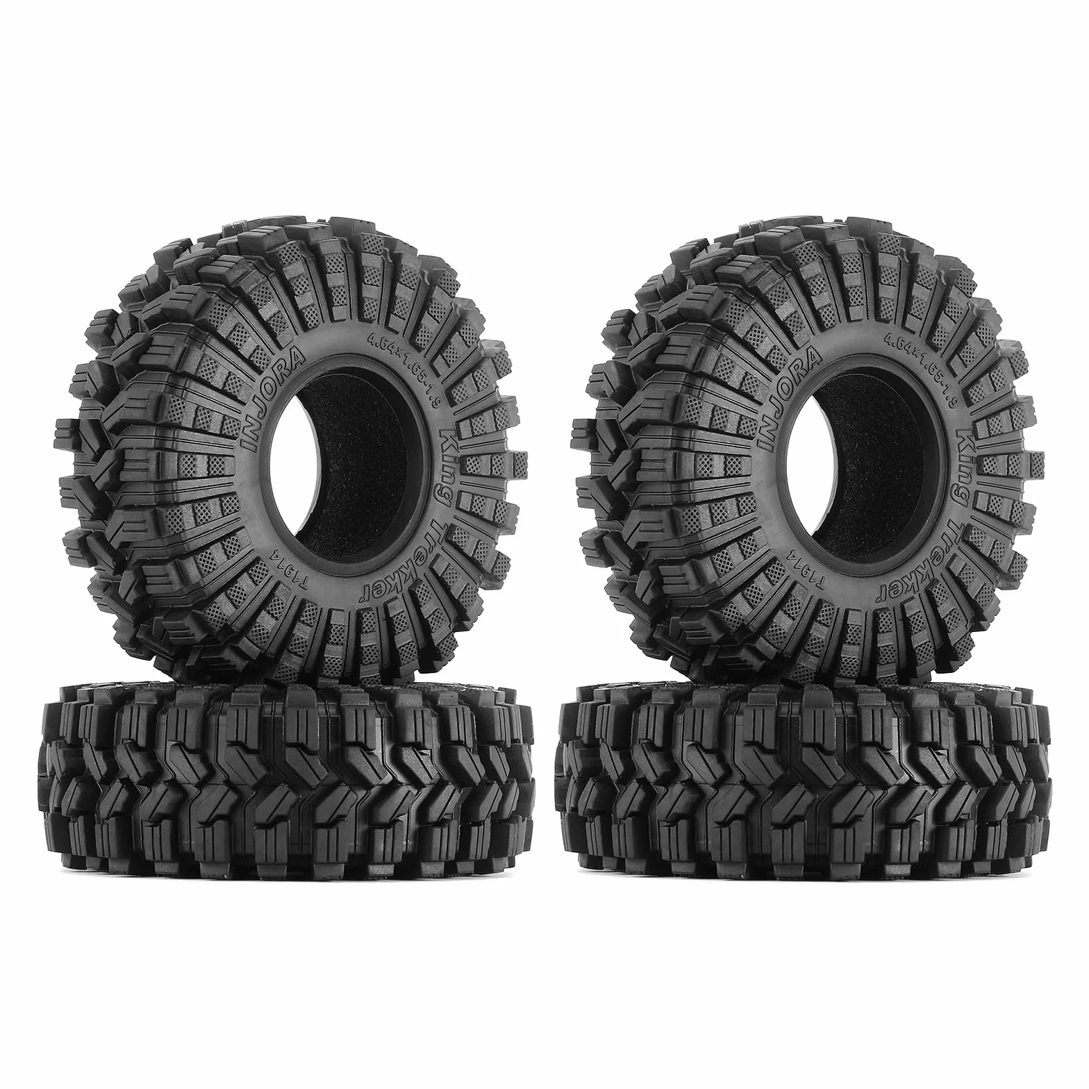 INJORA 1.9 Pneus Tout Terrain King Trekker S5 pour TRX4 SCX10 Amélioration RC Crawler 1/10 (118 * 42mm)