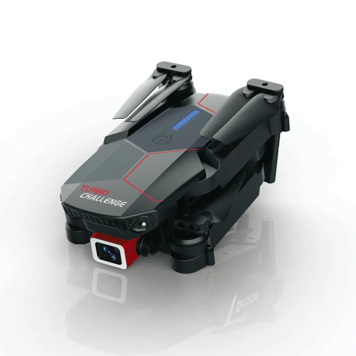 TURBO CHALLENGE - Drone - Quadricoptère - 400329 - Dispositif Volant - Noir - 2 Batteries Rechargeables - Cadeau - Anniversaire - Vidéo - Photo - Radiocommandé - Ecran Intégré - À Partir de 14 Ans