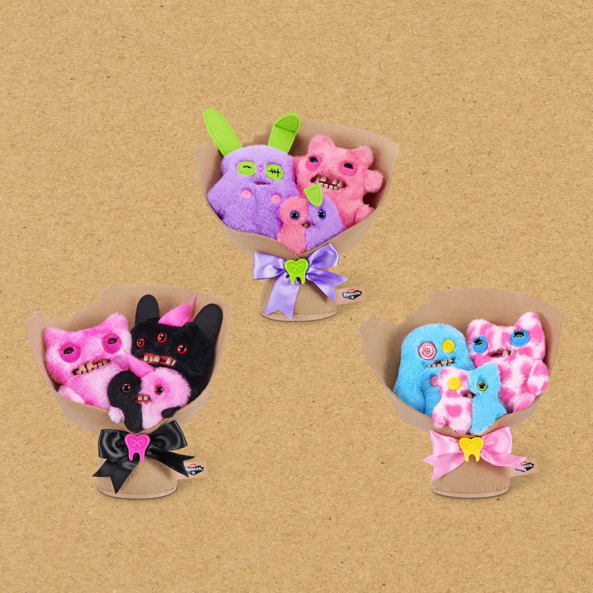 Fuggler Ensemble Bouquets de 2 Peluches de 22 cm et 1 Peluche à Collectionner de 8 cm (Munch Munch, Reek-o, Munch-o) de ZURU,