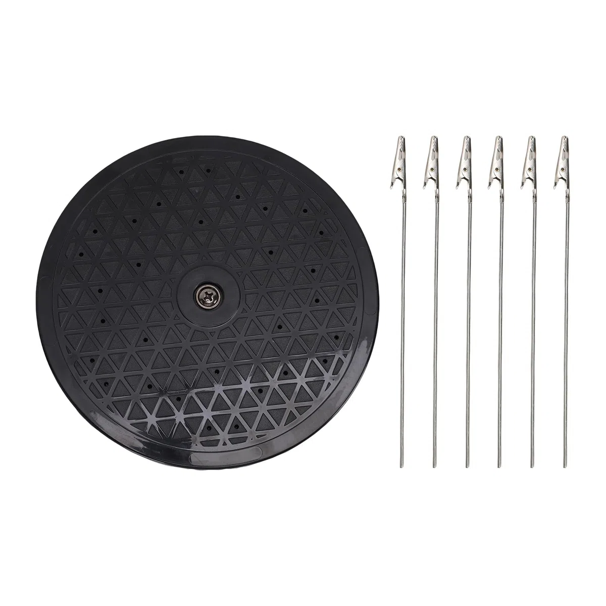 Greensen Plateau Tournant pour Peinture de Modèles, Support Rotatif de 7,5 Pouces avec 6 Tiges à Clips Métalliques, pour la Peinture au Spray de Micro Figurines, Artisanat et Déco