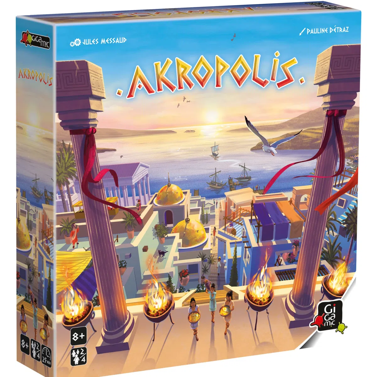 GIGAMIC - Akropolis - Jeux de société - Jeu de stratégie de tuiles dès 8 ans - Jeu de réflexion pour enfant, famille et amis - As d'Or 2023 - De 2 à 4 joueurs - 25 Min - Version Française - GAKR