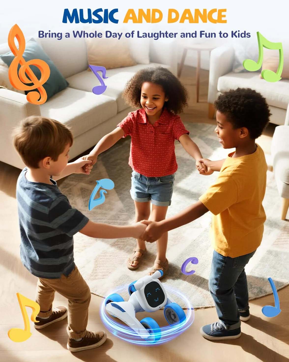 Robot Jouet Enfant, Jouet Robot Télécommandés, Programmable, Interactif Intelligent, Yeux LED, Contrôle Vocal (Anglais Uniquement), Cadeau pour Enfants de 3 4 5 6 7 8 9 10 11 12 Ans