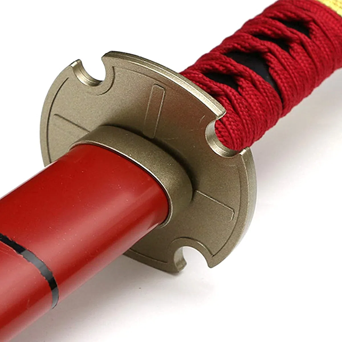 Samurai Ninja Wooden Sword Arme, Anime Noir Samurai Roronoa Zoro Cosplay Katana Couteau Jouets pour Adolescents,Rouge