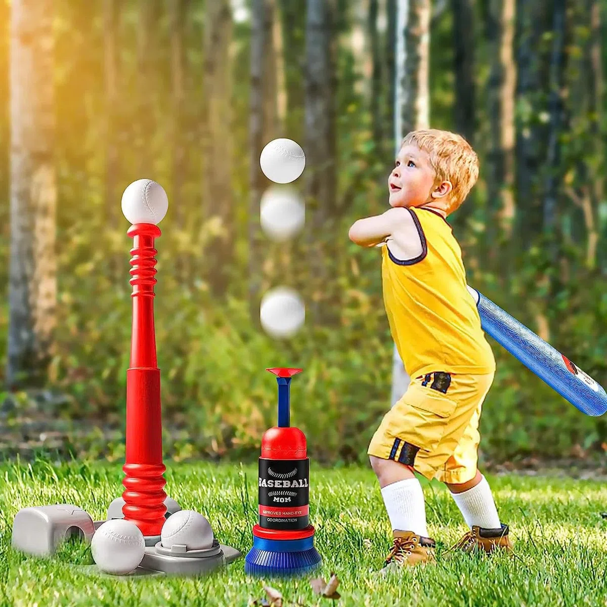 T Ball Set - Outdoor Teeball Game Set Baseball Batting Toy | Entraînement Sportif Réglable Seet Pour Les | Équipement D'entraînement En Tball Léger Pour L'apprentissage Et La Coordination Du B