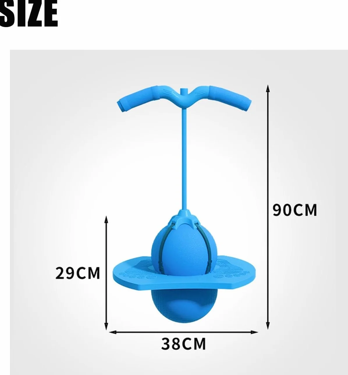 Ballon Sautillant avec Poignée & Pompe, Ballon d’Équilibre Antidérapant pour Enfants et Adultes, Sport Fitness Intérieur Extérieur, Charge 300kg (Blue)