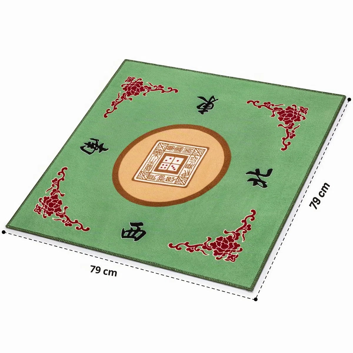 Yellow Mountain Imports Tapis de Table pour Mahjong, Poker, Jeux de Cartes, Jeux de Plateaux, Jeux de Tuiles et Dominos - Vert, 79 Centimètres