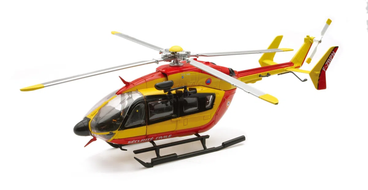 New Ray - Réplique Miniature - Hélicoptère De La Sécurité Civil - Modèle Réduit De Collection Et De Jeu Pour Les Fans D'Hélicoptère - Véhicule Miniature - 25973, Noir