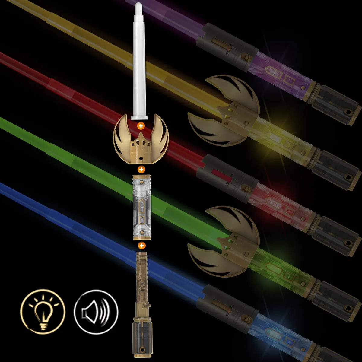 Star Wars Lightsaber Forge, Sabre Laser de Maître Couleurs de la Force, Sabre Laser électronique avec Lame changeant de Couleur