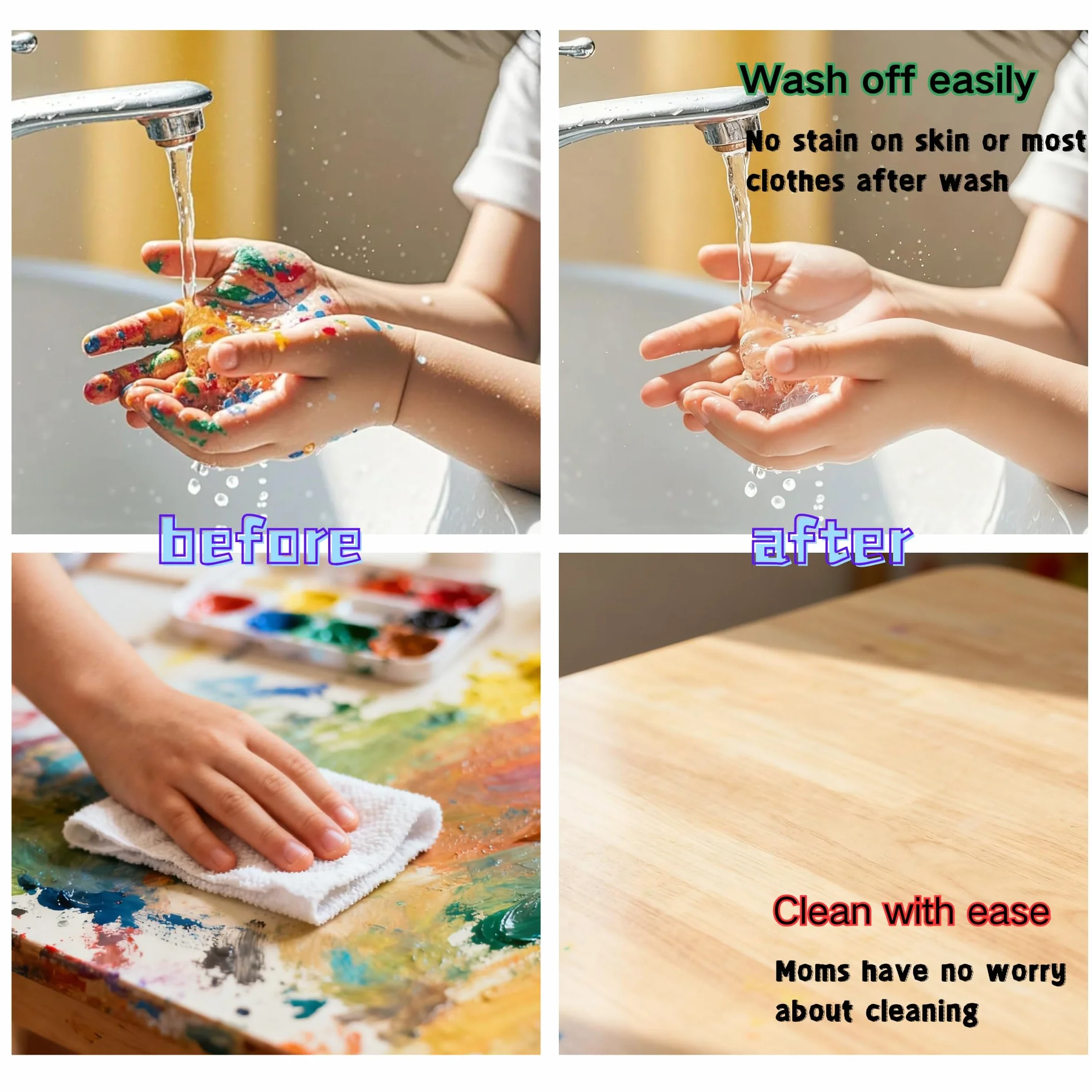Lubibi Peinture au doigt pour tout-petits,Lavable pour Enfant Non Toxique Kit,12 couleurs, fournitures de peinture d'art sûres pour enfants,Apprentissage Précoce Petits Cadeau