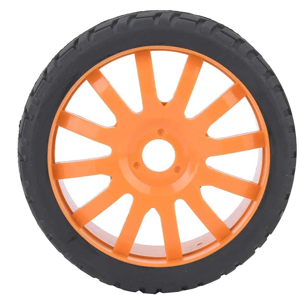 Pneus RC, 17Mm Hex RC et Pneus Pneus de Voiture RC 2 Pièces 1/8 Pneus RC Mise à Niveau Pneus de Moyeu de Jante de Roue Pneus en Caoutchouc pour 1/8 sur Route Accessoire de (Orange)