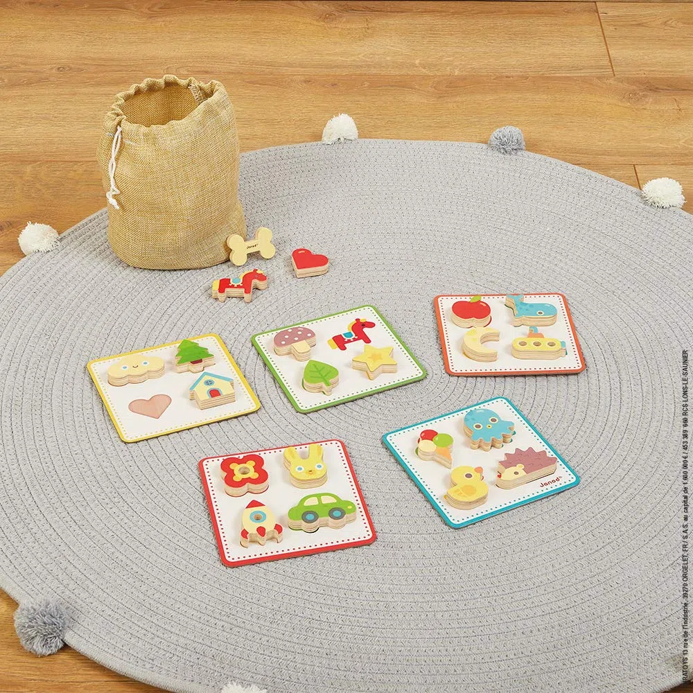 Janod - Jeu de Reconnaissance Tactile Mémo Touch - Jeu de Société Educatif - Dès 3 Ans, J05318