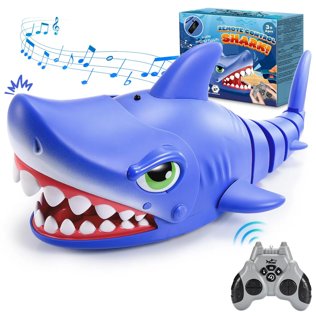 Dislocati Jouet de Requin Télécommandé pour Enfants, avec Action de Morsure Réaliste
