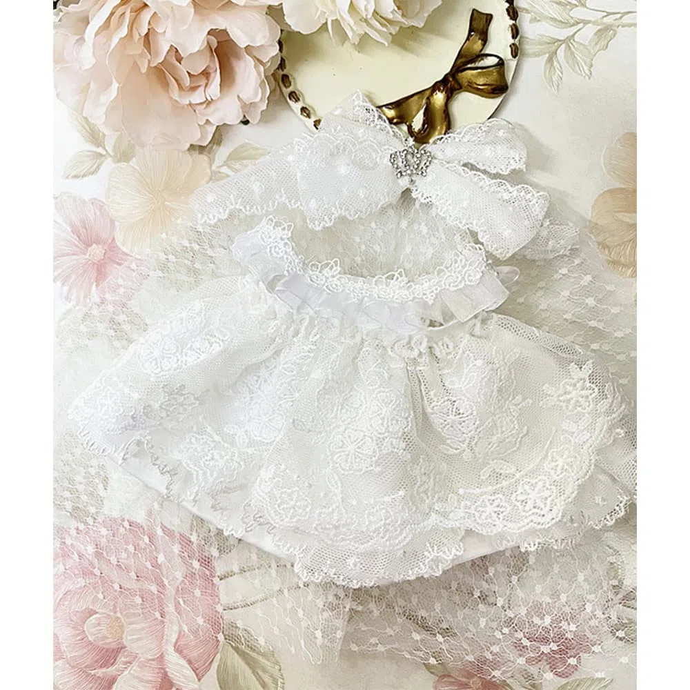 niannyyhouse Robe de mariée en dentelle blanche 20 cm