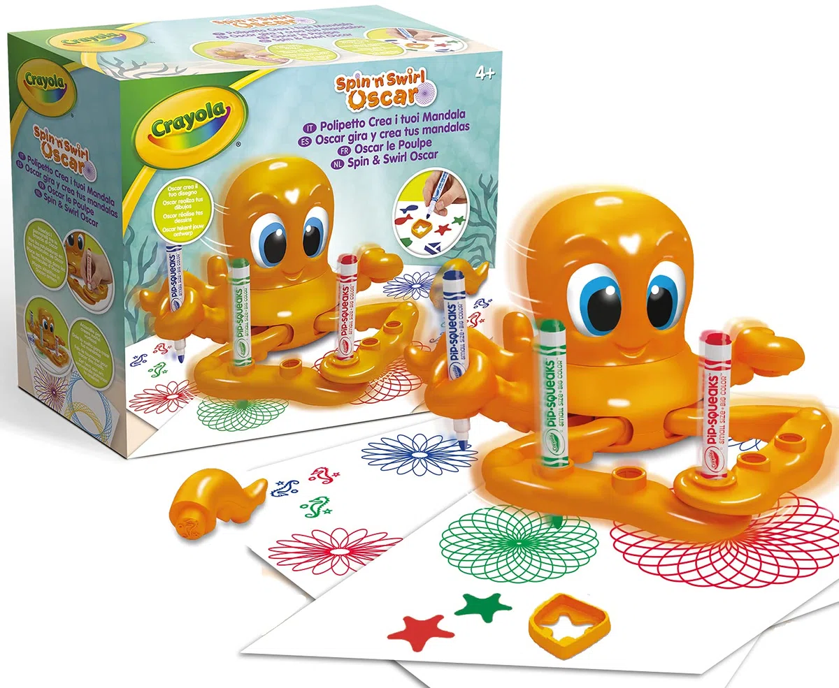 CRAYOLA - Oscar Petit Poulpe Crée tes Mandalas - Activité créative et idée Cadeau pour Enfants, 4,5,6,7 Ans - Multicolore - 920300