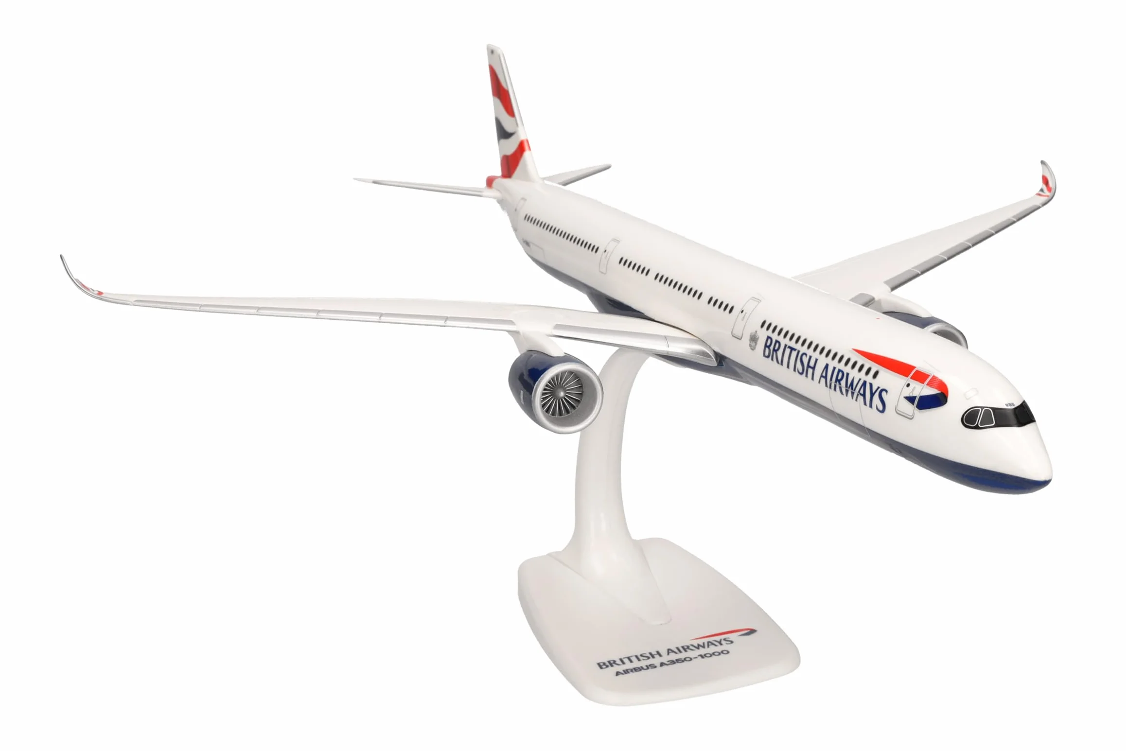 herpa Maquette Avion Boeing 737-800 British Airways Airbus A350-1000 – G-XWBG, echelle 1/200, Snap-fit Model, pièce de Collection, d'avion avec Support, Figurine Plastique