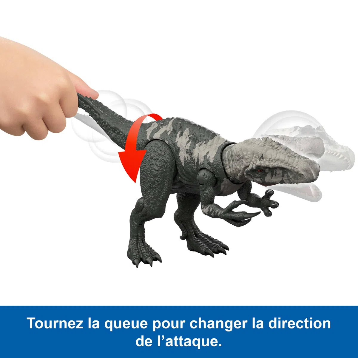 Mattel Jurassic World : Renaissance Figurine articulée Chilantaisaurus Géants féroces, grande espèce de dinosaure, 2 attaques féroces, jeu virtuel, JGB95