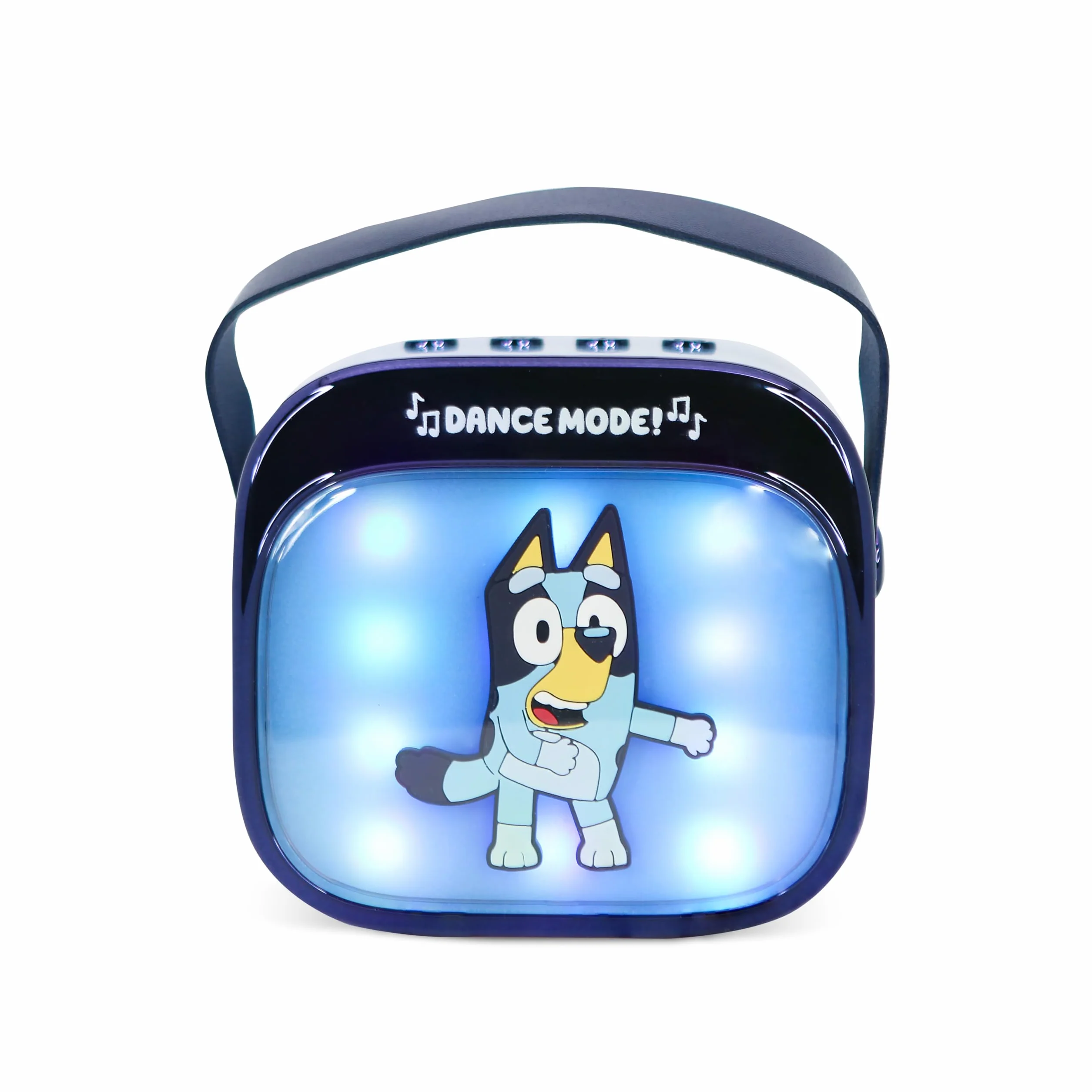 Bluey Mini Haut-Parleur de karaoké LED sans Fil avec Microphone Bluetooth, lumières changeantes de Couleur Bleue