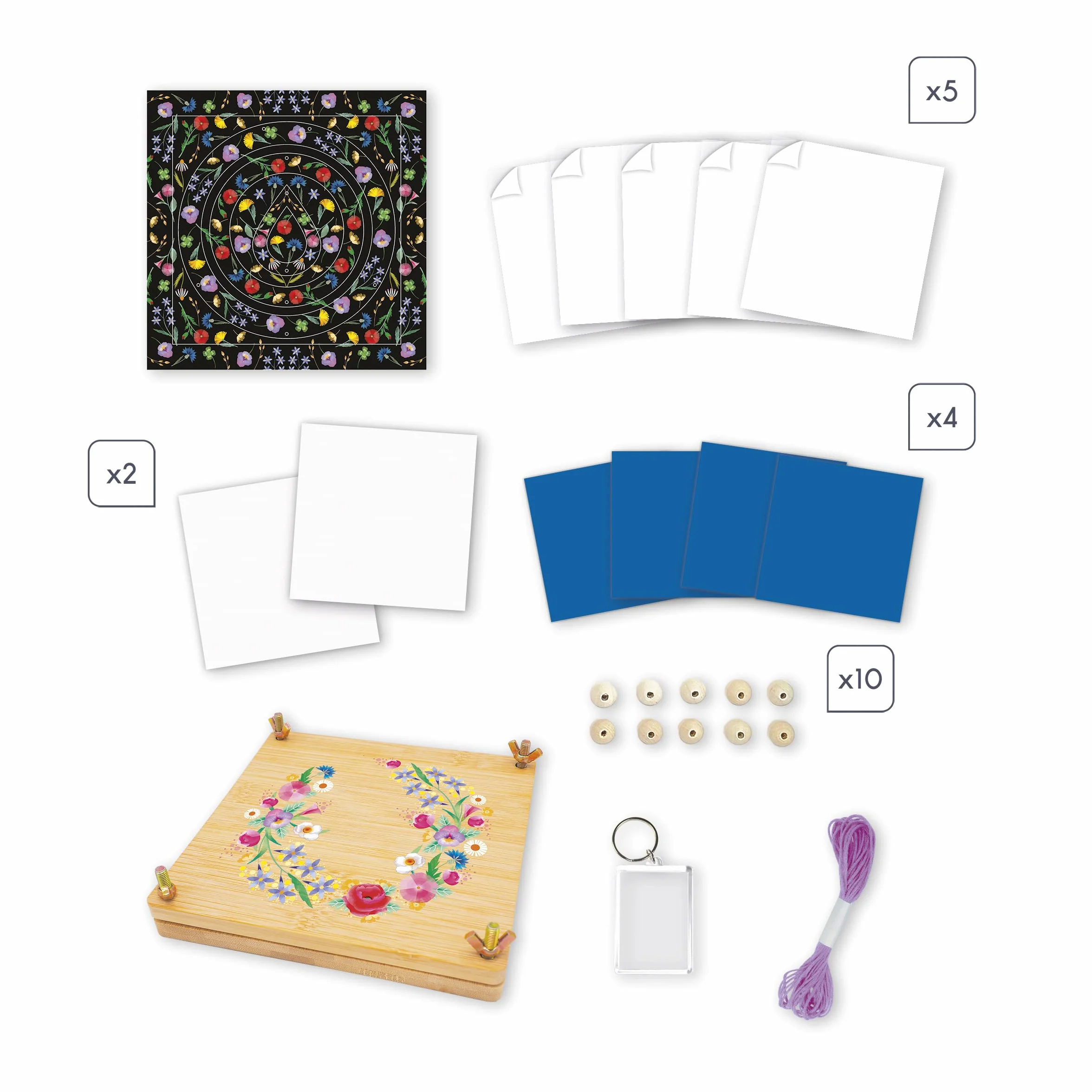 Janod - Kit Presse à Fleurs Enfant - 6 Activités à Réaliser - Les Ateliers Déco - Kit Loisir Créatif Enfant - Motricité Fine et Concentration - Dès 7 Ans, J07879