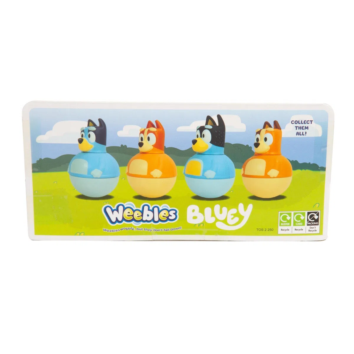 WEEBLES, 4 Personnages Bluey, Culbuto, Jouet d'éveil, Jouet pour Enfants dès 1 Ans, GIOCHI PREZIOSI, WEU02