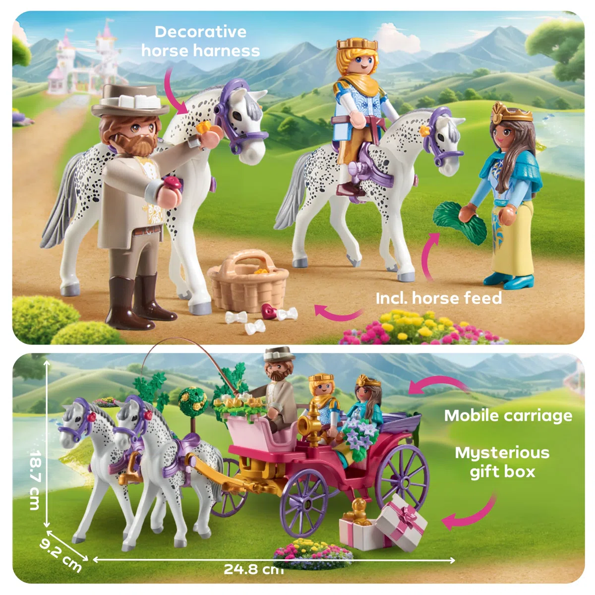 Playmobil | Princess Magic | Promenade en Carrosse Royal avec la Princesse et Le Prince | Jouet Princesse | Jouet Conte de fées pour Enfants à partir de 4 Ans | 71846