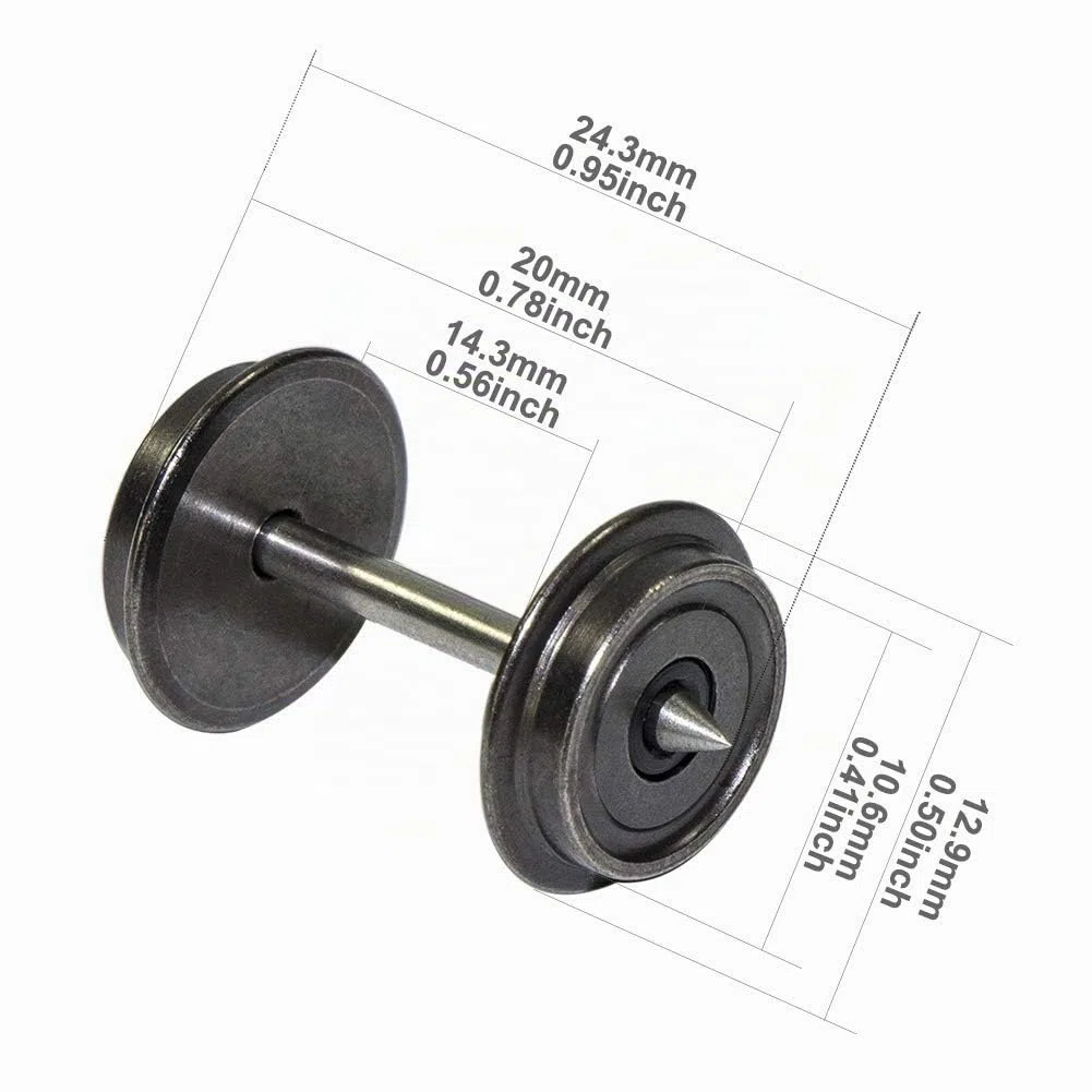 Evemodel Lot de 12 roulements à aiguilles DC-DC 36" en métal pour modélisme voie H0