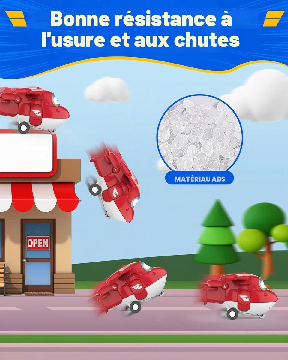 Super Wings Transform-a-bots Les Avions de Ligne du Monde, Série 2, (Pack de 15 figurines de 5 cm),Jouet Enfant 2 3 4 5 6 7 8 Ans Garcon Fille