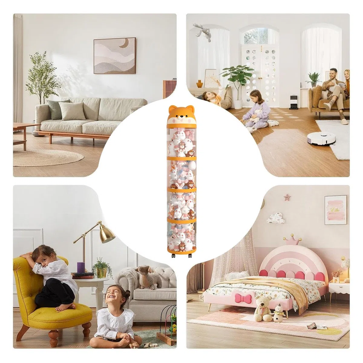 Tubes De Rangement Pour En Peluche PP Tube Porte- Décoratif Pour Salle De Jeu,organisée Et Protégée De La Poussière, Pour Les Nurseries, Salles De Jeux Ou Chambres D'