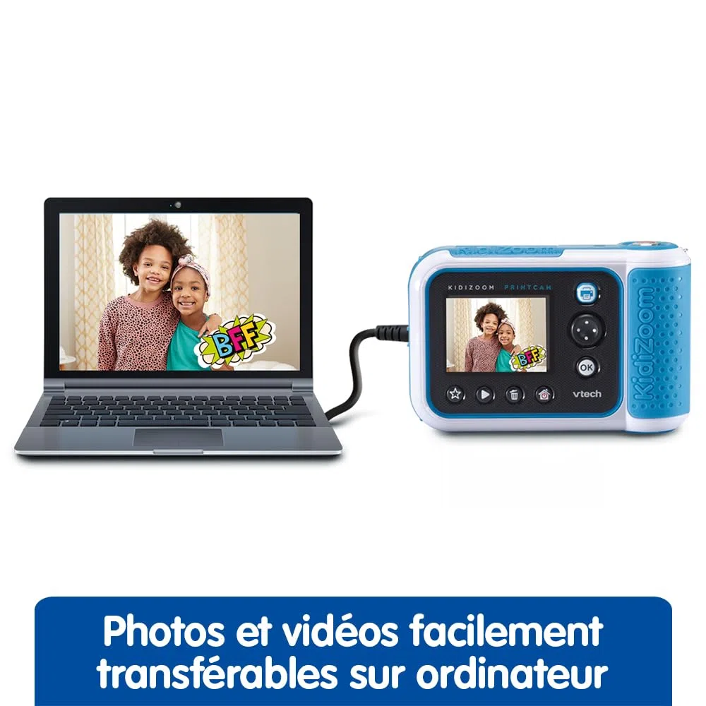 VTech - KidiZoom Print Cam Graffiti - Appareil Photo Instantané Enfant, Impression sans Encre, Selfie, Vidéo HD - Écran Couleur et Activités Créatives - Cadeau Enfant Dès 5 Ans - Contenu en Français