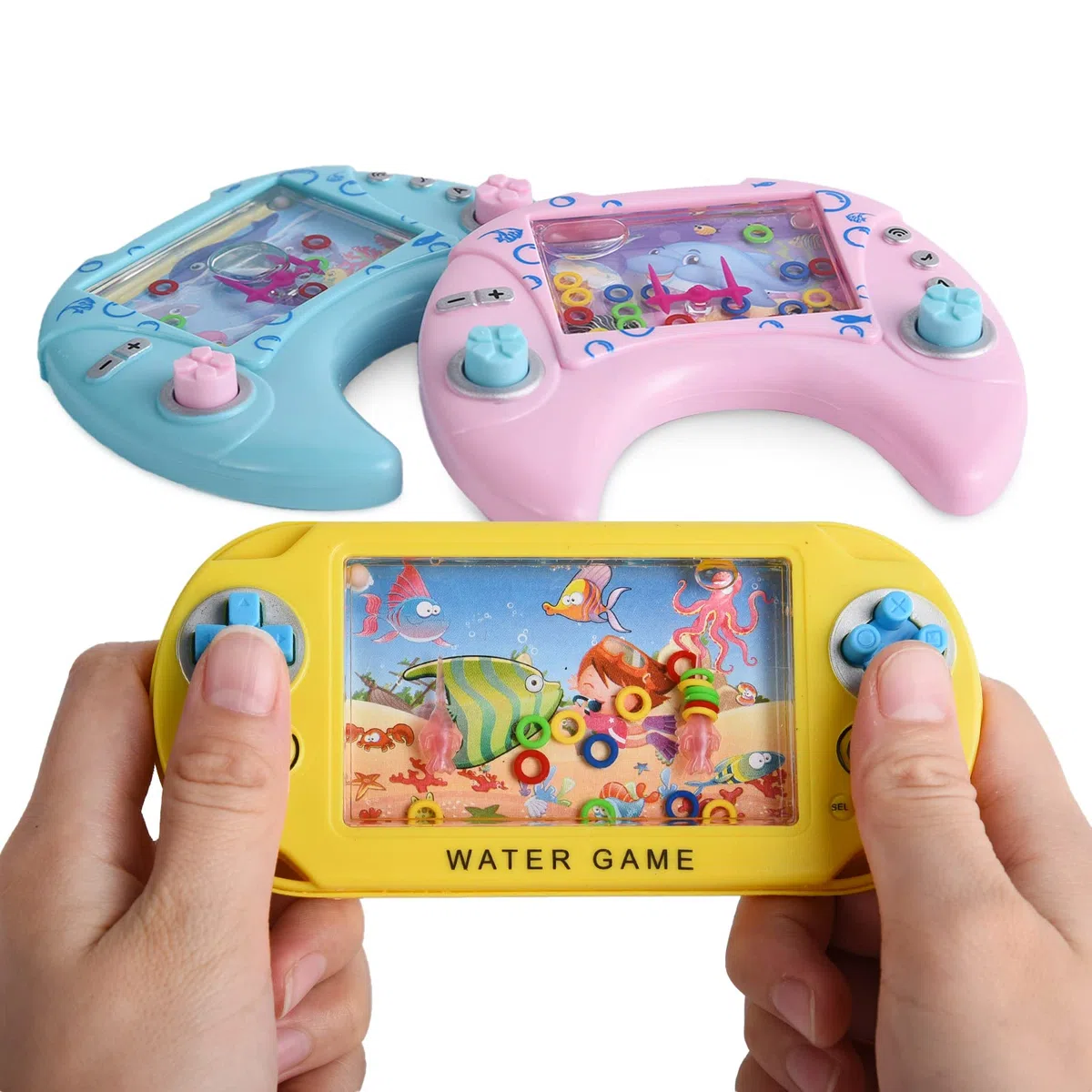 Herefun Mini Jeux d'Eau, 8 Pièces Flipper, Jeu Aquatique de Table Portable, Anneau pour Jouets de Plage, Idée Cadeau pour Enfants