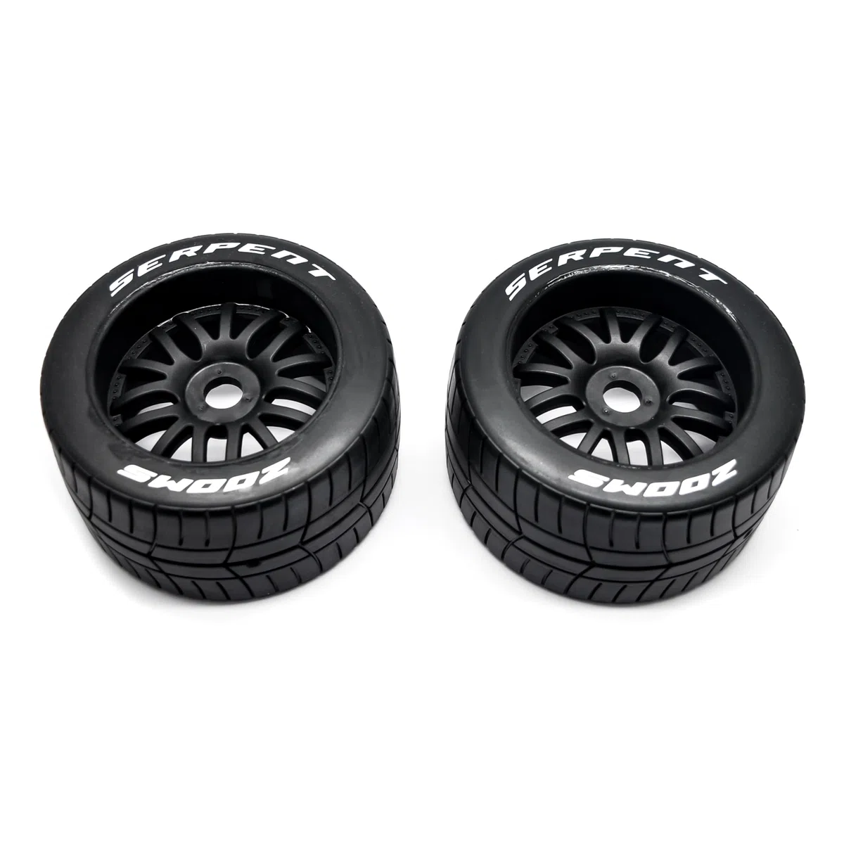 Serpent Lot de 2 pneus de course haute performance, pneus RC 54/107 mm, montés sur des roues hexagonales de 7,4 cm de 17 mm (lot de 2), roues rr L+R 426 Outlaw (SER304019)