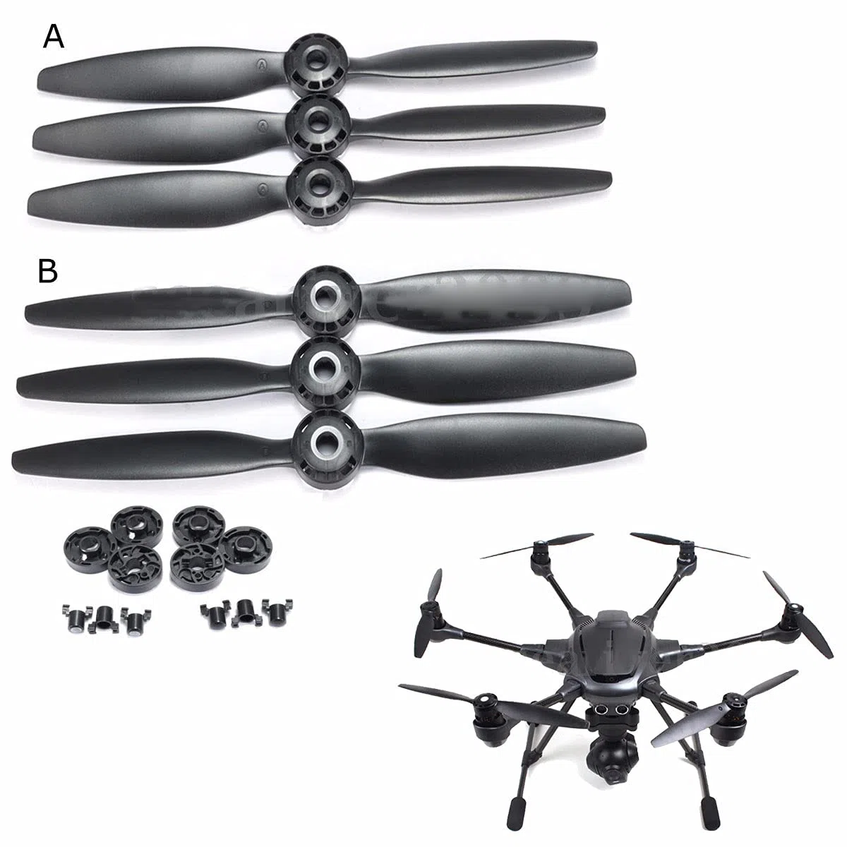Lot de 6 pales d'hélice A B CWX3 CCWX3 Accessoire pour Yuneec Typhoon H 480 23 cm