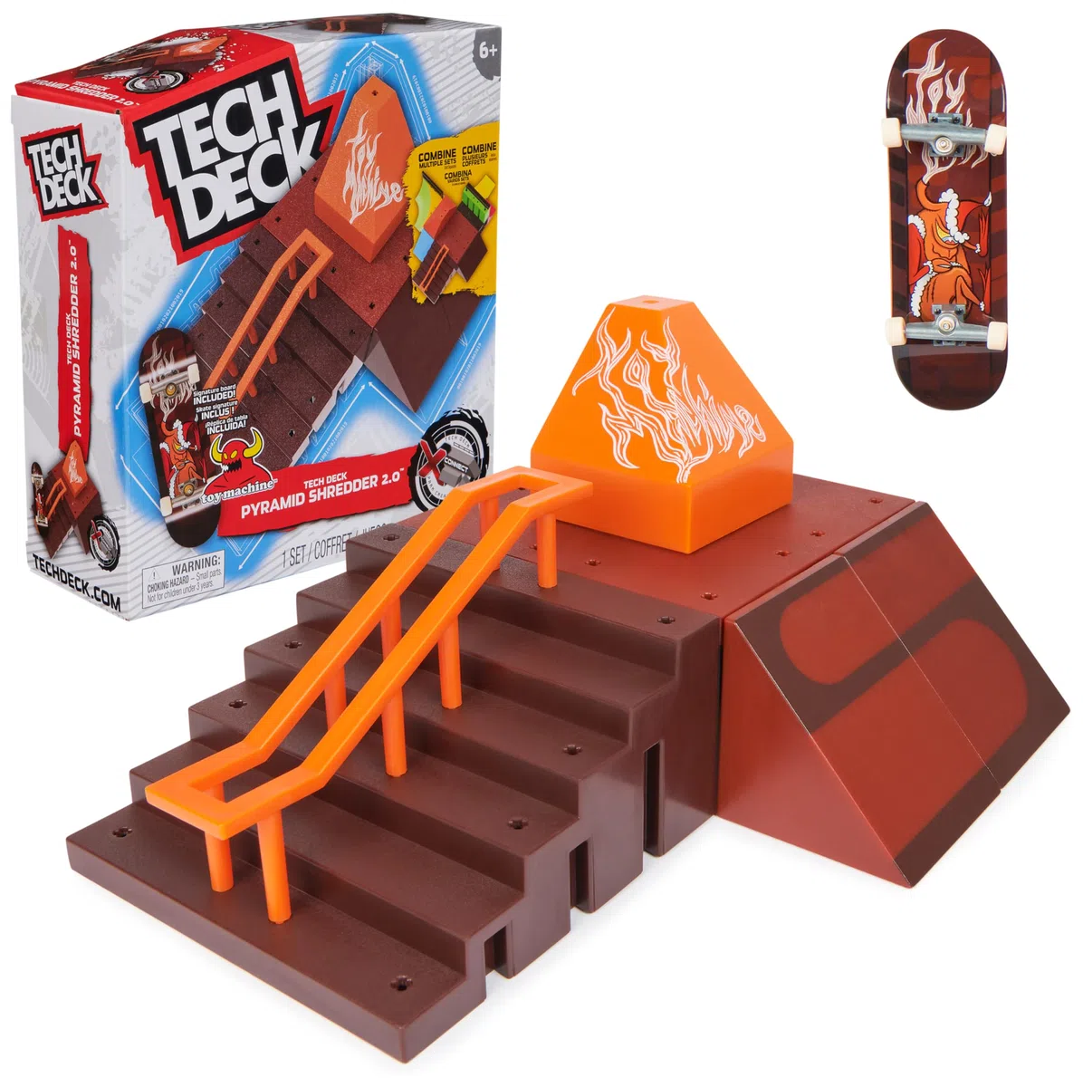 Tech Deck - Finger Skate - Starter Set X-Connect Pyramid Shredder 100% Modulable À Construire Et Personnaliser + 1 Mini Planche Exclusive - Mini Skate Doigt - Jouet Enfant - Jeu Enfant 6 Ans Et +