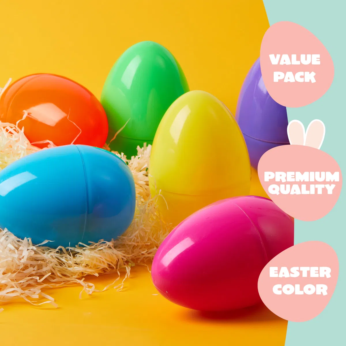 JOYIN Lot de 12 œufs de Pâques Jumbo - 15,2 cm - En plastique - Colorés - Œufs vides à remplir pour le jeu de recherche d'œufs de Pâques - Jouets pour tout-petits - Remplissage pour remplissage de