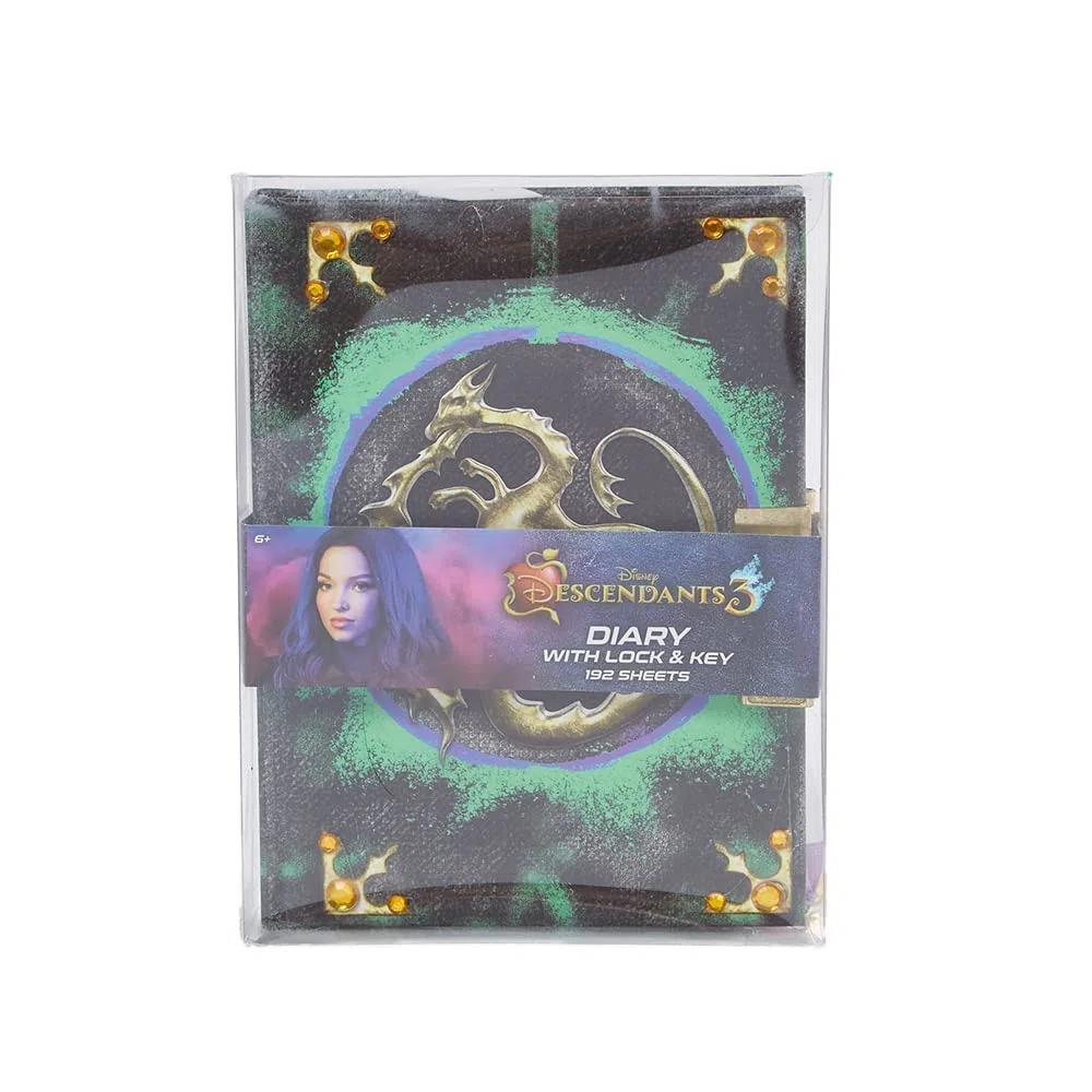 Innovative Designs Disney Mal's Diary Descendants 3 Journal Notebook avec serrure secrète et clé