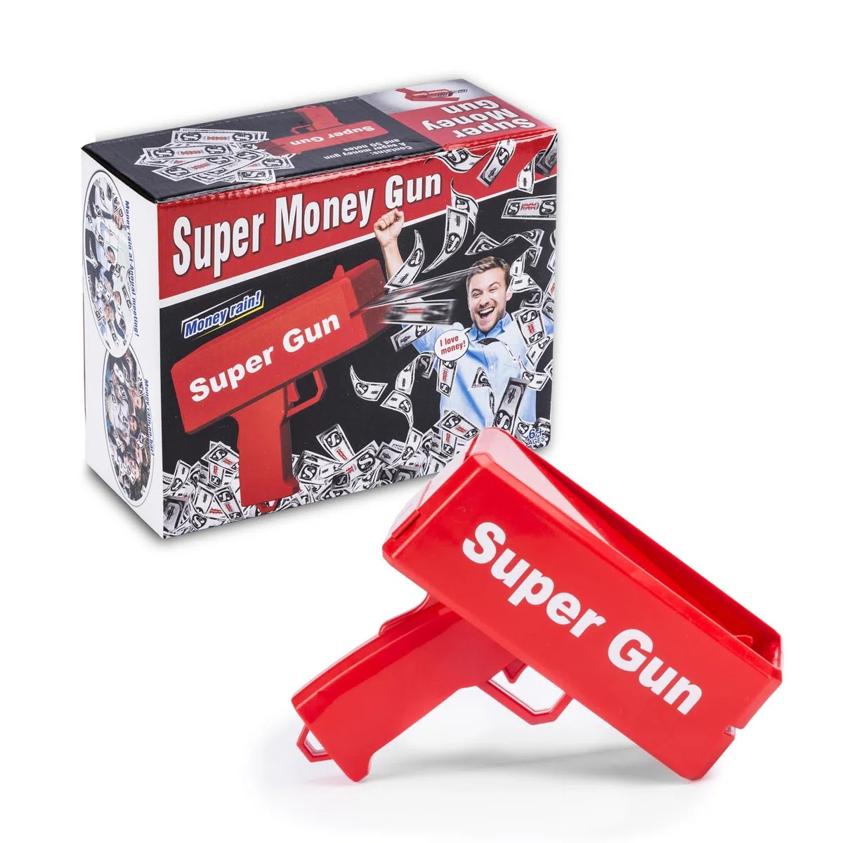 Super Money Gun Jouet Pistolet d'argent Party Revolver Tire des Faux Billets de Dollars pour Supreme Fun