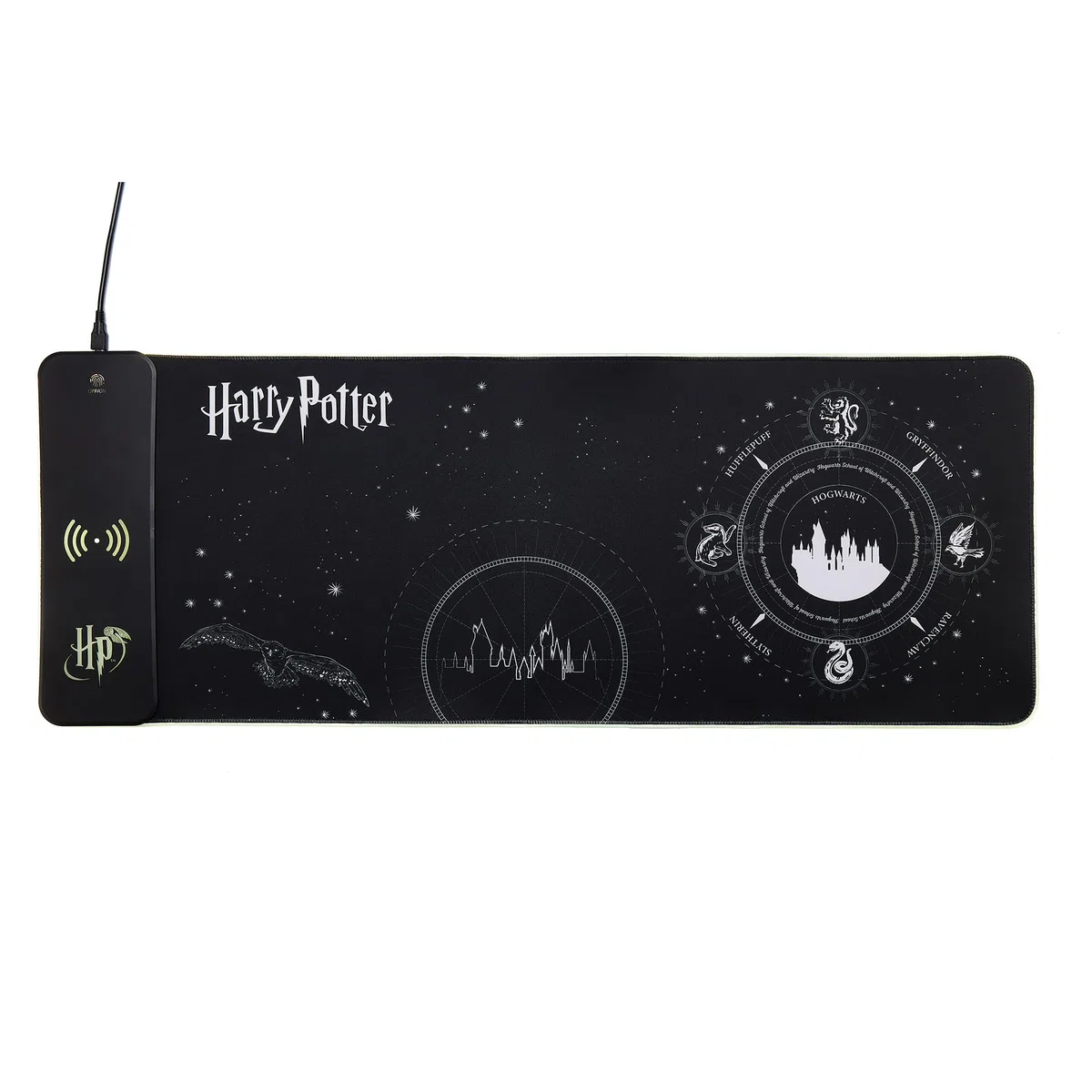 Numskull Power Idolz Tapis de Jeu Harry Potter XL RGB avec Chargeur sans Fil 15W | LED Personnalisables, antidérapant, résistant aux éclaboussures