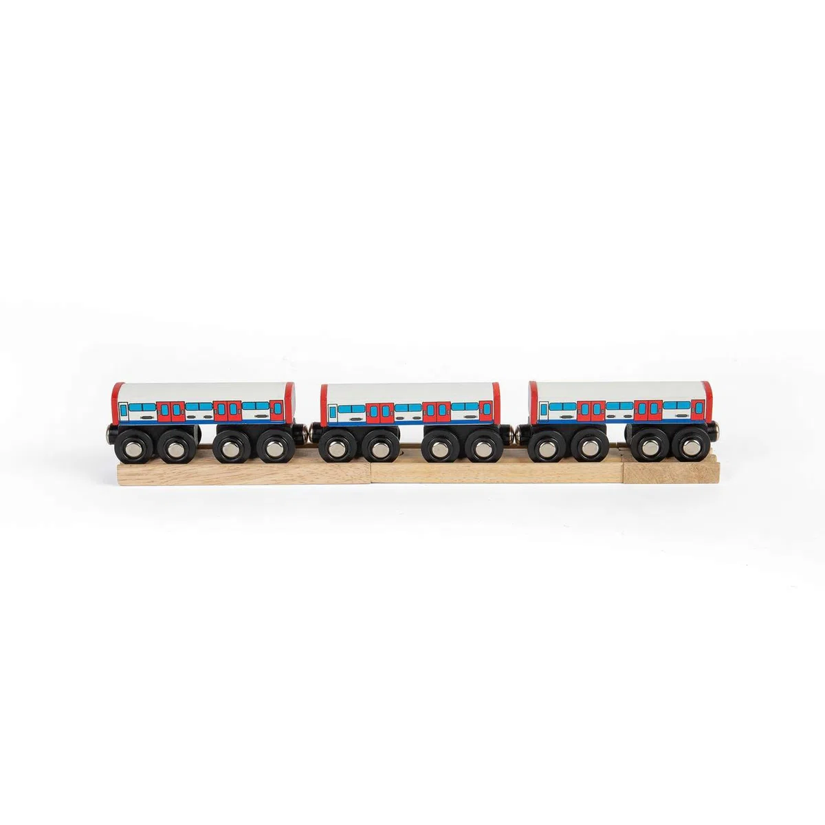 Bigjigs Rail Train du métro | Trains souterrains Londoniens pour Circuits en Bois | Locomotive en Bois à attelages magnétiques | Reproduction d'engins | Jouet éducatif | Cadeau dès 3 Ans