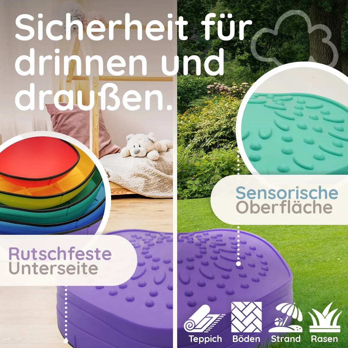 Pierres d'équilibre pour enfants - Pierres d'équilibre et pierres empilables - Pierres de rivière pour l'équilibre, la motricité - Pour l'intérieur et l'extérieur - Mouvement et équilibre