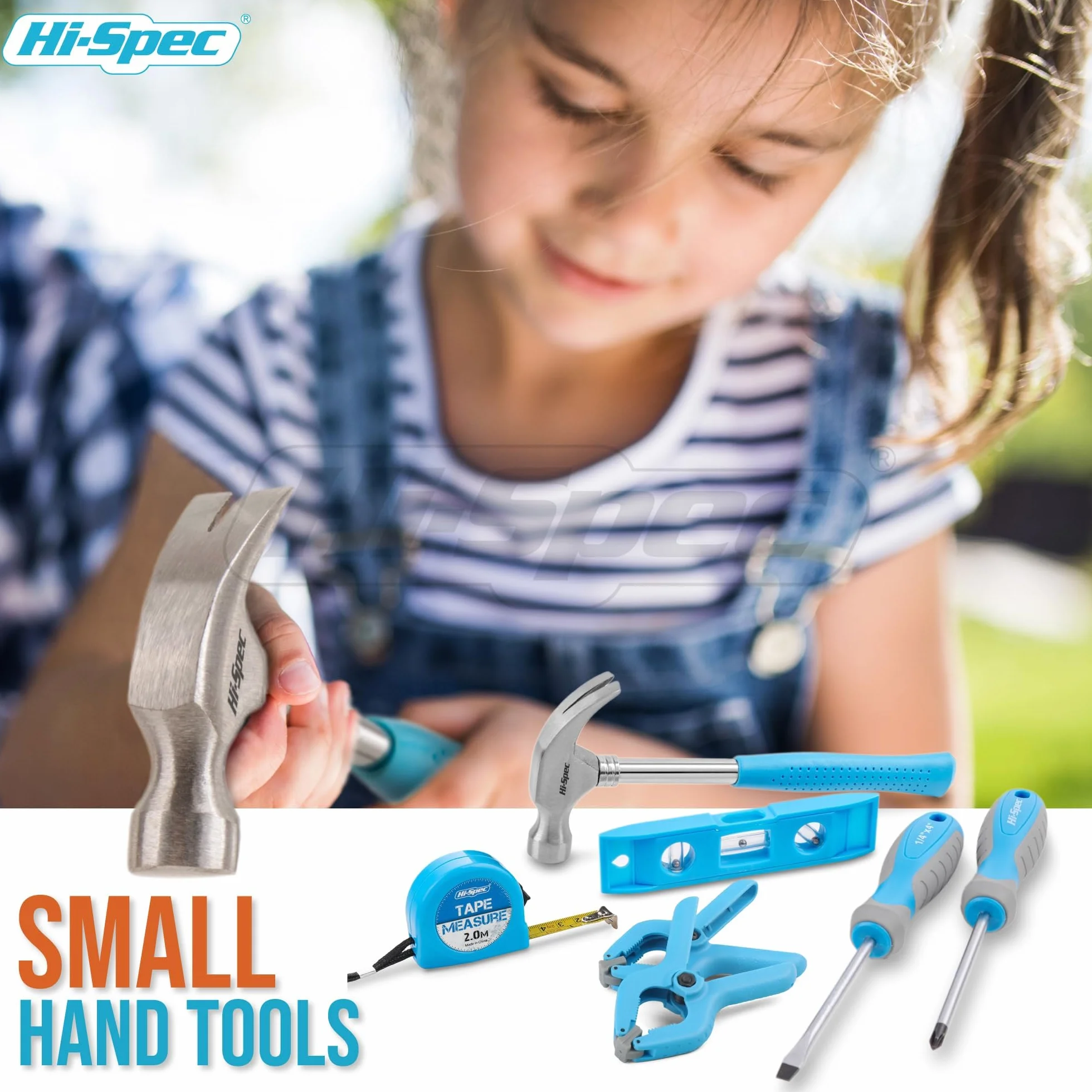 Hi-Spec Ceinture à Outils Enfant avec Kit de 16 Pièces - Gants, Lunettes de Sécurité & Vrais Outils pour Bricolage et Établi - Ceinture Porte-Outils Ajustable, Pratique et Sûre pour Enfants