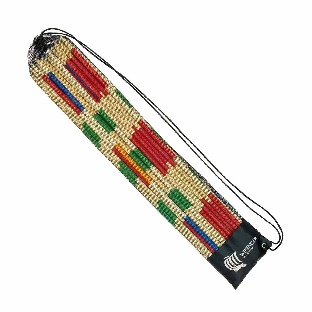 Carromco Original Mikado géant XXL, Jeu d'extérieur pour Jardin et Plage, 26 tiges de 75,2 cm, Sac de Transport Inclus