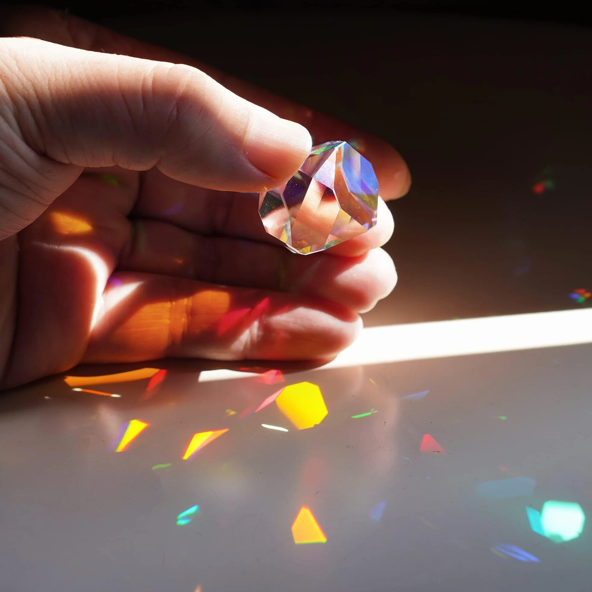 Prisme cube de couleur 20 mm en verre optique K9 polyèdre RVB pour physique, photographie, décoration de bureau