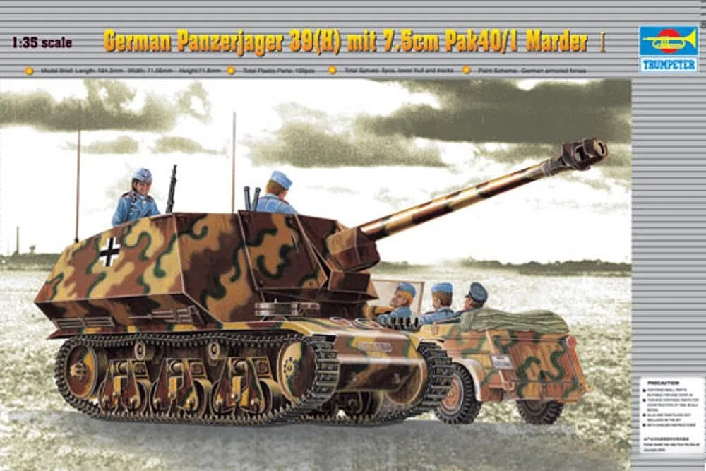 Trumpeter 00354 Kit de modélisme PzKpfw 39 (H) Char Chasseur avec 7,5 cm Pak 40/1 Marder
