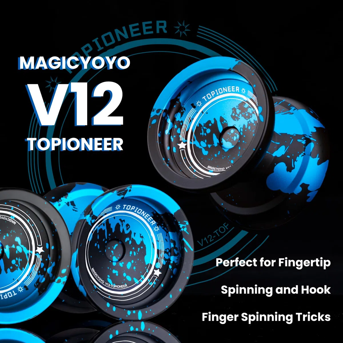 Yoyo JoJo V12 réactif pour enfants de 8 à 12 ans ou plus, Finger Spin Tricks, Yoyo inresponsive pour les professionnels, avec 12 cordes et accessoires complets