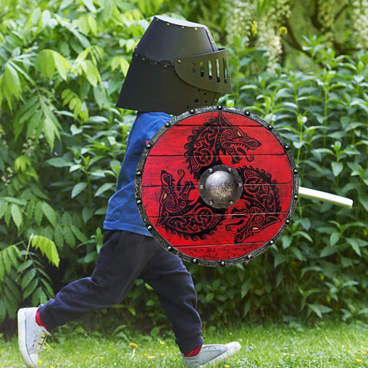 Bouclier de Vikinng – Bouclier rond | Bouclier médiéval Vikings de taille adulte fait à la main | Bouclier médiéval en bois | Bouclier de combat | Bouclier médiéval fabriqué à la main | Bouclier