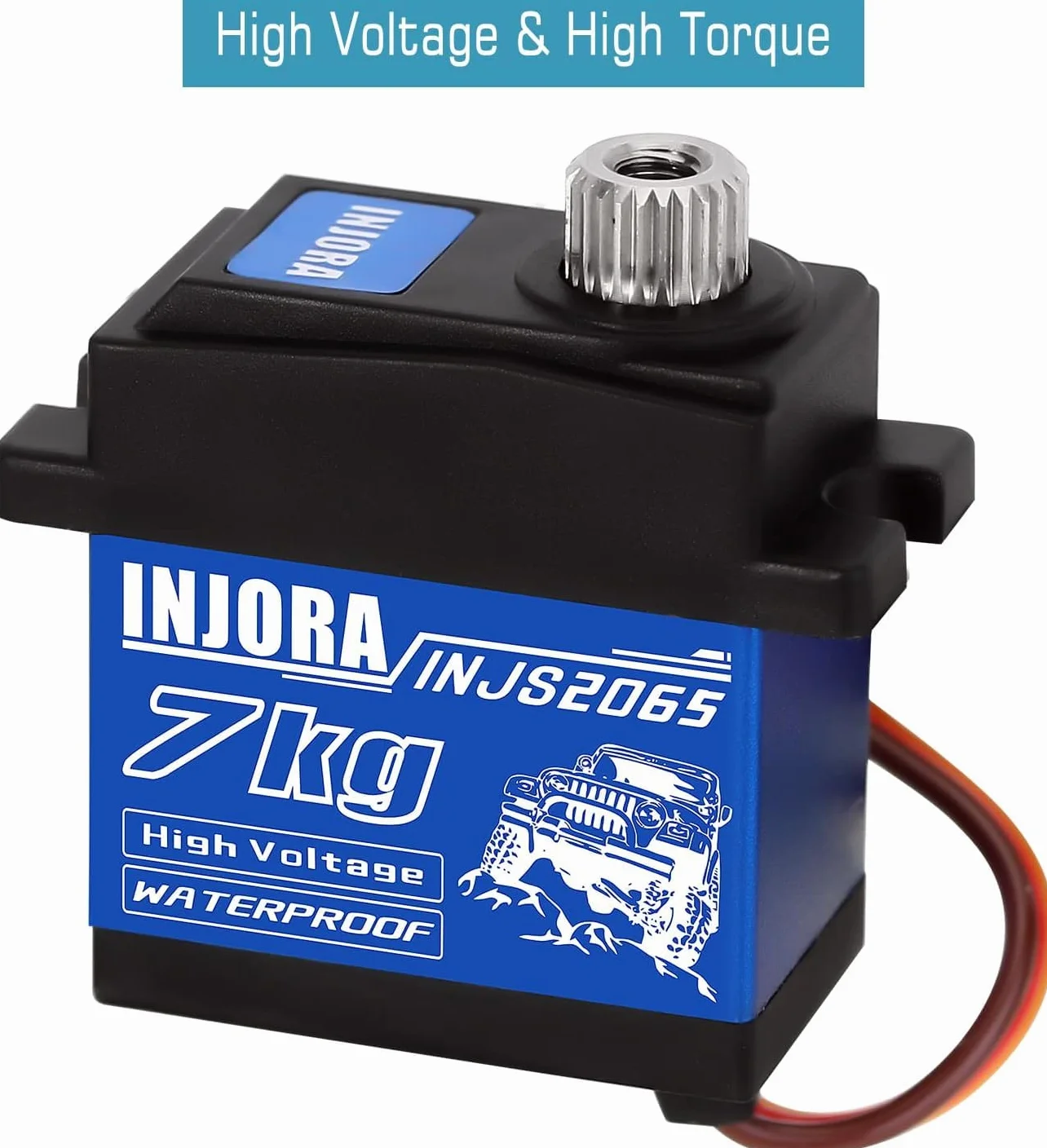 INJORA Servo 2065 étanche 7 kg avec support et bras pour 1/24 Axial SCX24